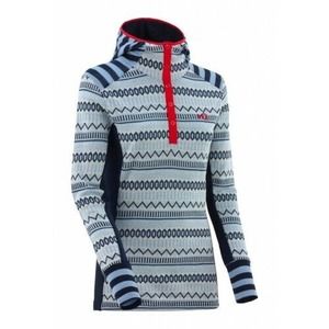 Kari Traa Akle Wood Pullover with Hoodie 100% Merino Wool Blue Layer Women's